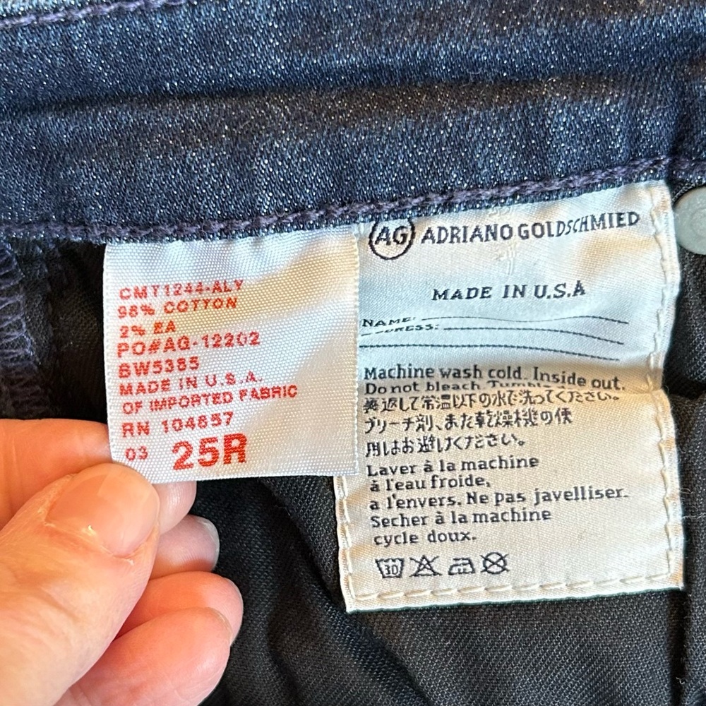 AG Adriano Goldschmied The Premiere Skinny Straight Blue Denim Jeans Size 25 - Picture 8 of 8